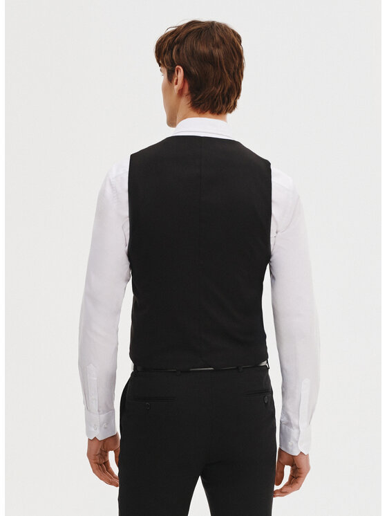 Pako Lorente Pako Lorente Kamizelka P25SF-8X-005 Czarny Slim Fit