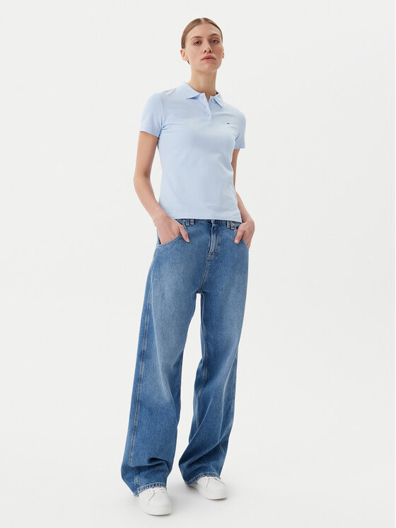 Tommy Jeans Tommy Jeans Polo Essential DW0DW20160 Gaiši zils Slim Fit