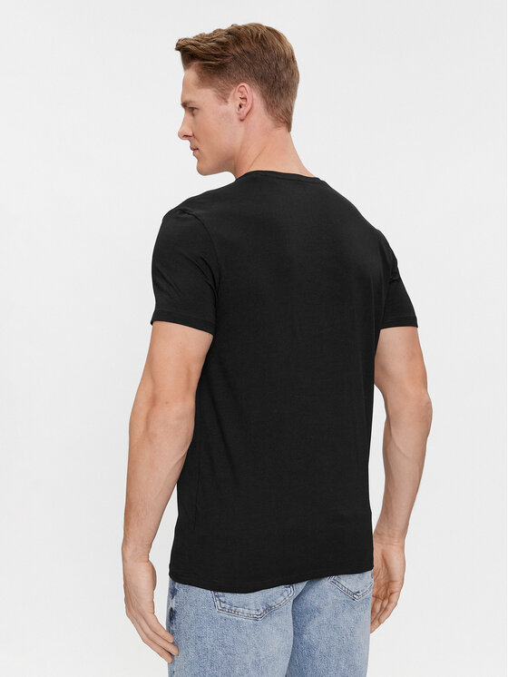 Guess Guess Tricou Caleb U97M00 KCD31 Negru Slim Fit