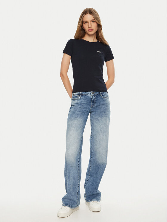 Guess Jeans Guess Jeans Marškinėliai W5RI52 J1314 Tamsiai mėlyna Slim Fit