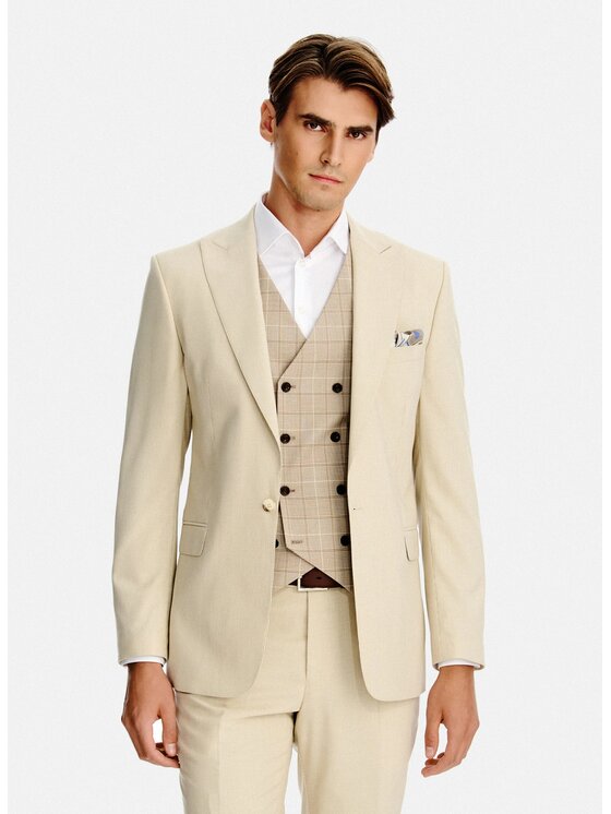 Pako Lorente Pako Lorente Marynarka P26SF-3G-037 Beżowy Slim Fit
