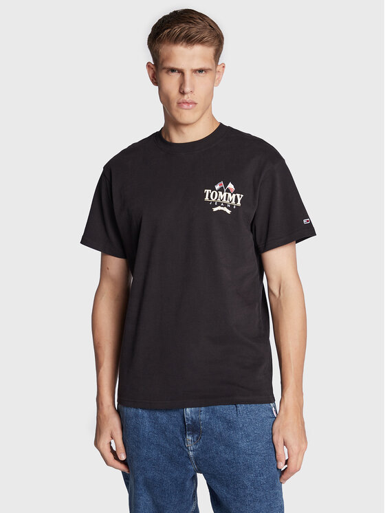 Tommy Jeans Tommy Jeans T-krekls Modern Prep Back Logo DM0DM14997 Melns Relaxed Fit