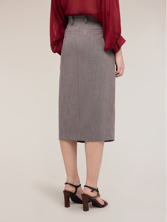 Motivi Motivi Spódnica midi 1065Q001246N0S3 Szary Baggy Fit