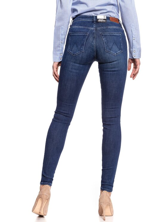 Wrangler Wrangler Jeansy SKINNY Niebieski Skinny Fit