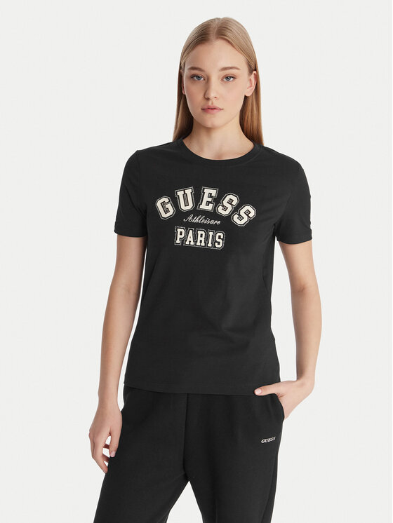 Guess Guess Tričko V6RI15 J1314 Čierna Regular Fit