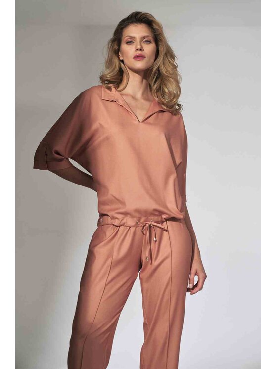 FIGL FIGL Bluzka M744 Pomarańczowy Regular Fit