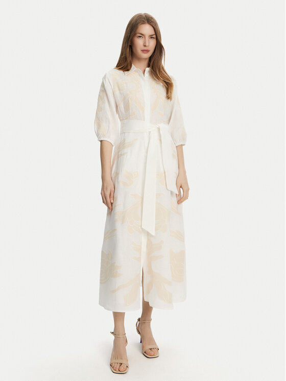 Marella Marella Srajčna obleka Nota 2513221252 Bela Regular Fit