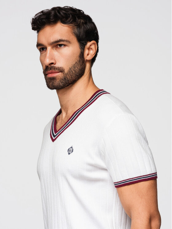 Ombre Ombre T-Shirt OM-TSCT-0266 Biały Regular Fit