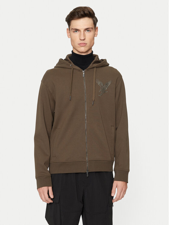 Armani Exchange Mikina 6DZMAF ZJKBZ 1897 Zelená Regular Fit