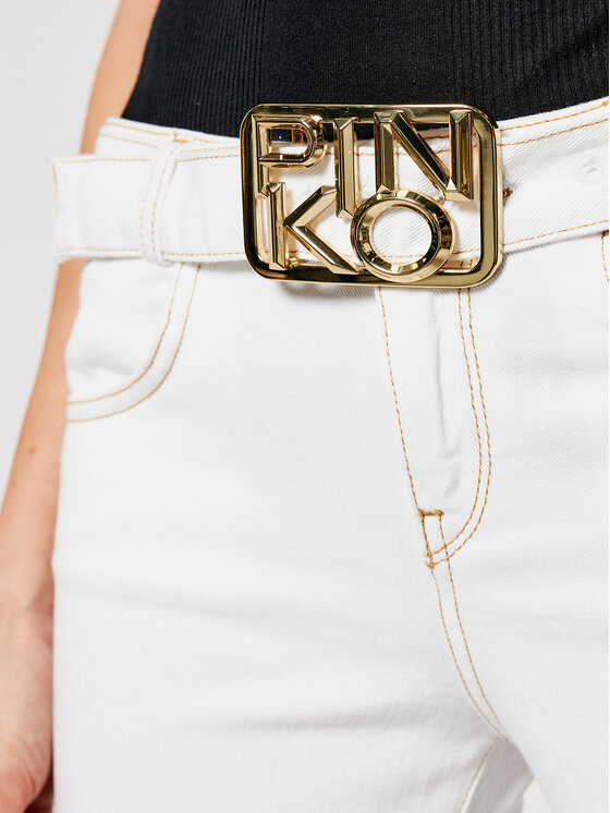 PINKO Pinko Jeansy Feliz PE 21 PDEN 1J10KZ Y62N Bílá Regular Fit