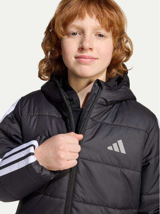 adidas adidas Zimska jakna Essentials 3-Stripes JL7402 Crna Regular Fit