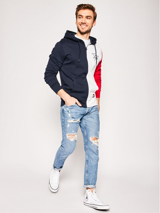 Tommy Hilfiger Sweatshirt Color Block UM0UM01804 Bunt Regular Fit