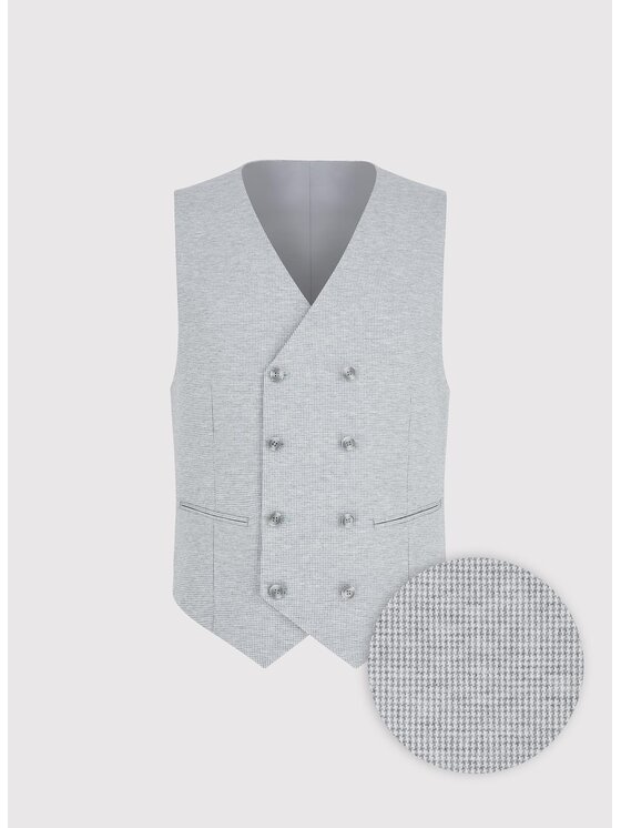 Pako Lorente Pako Lorente Kamizelka garniturowa P25WF-8X-004 Szary Slim Fit