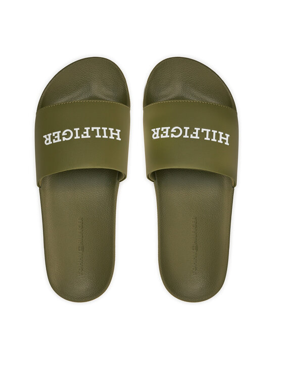 Tommy Hilfiger Tommy Hilfiger Klapki Hilfiger Raised Pool Slide FM0FM05022 Zielony