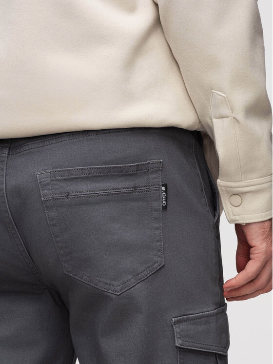 Ombre Ombre Joggery OM-PAJO-0290 Szary ciemny Regular Fit