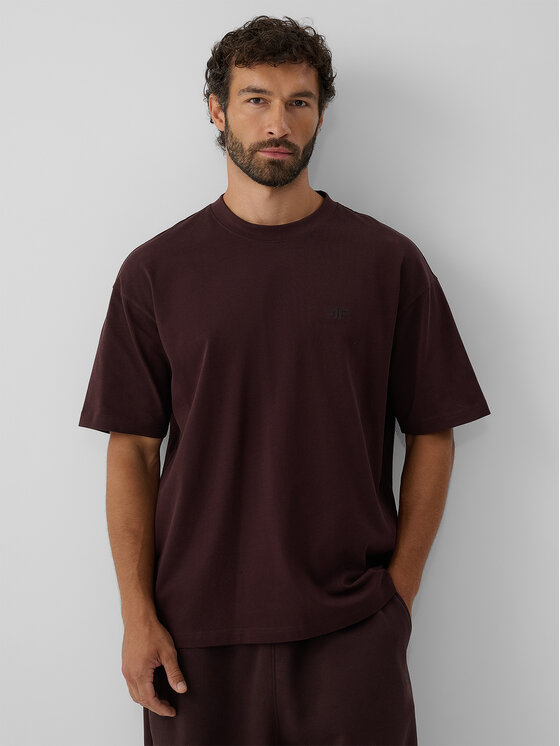 4F 4F T-Shirt COMMERCIAL Brązowy ciemny Loose Fit