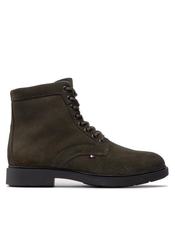 Cizme Tommy Hilfiger Elevated Rounded Suede Lace Boot FM0FM04185 Olive MR9