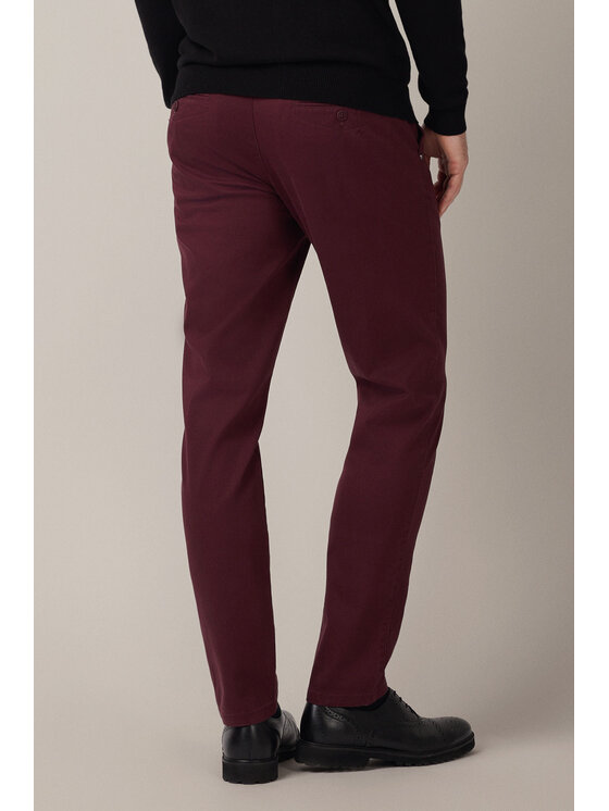 Lancerto Lancerto Spodnie materiałowe Mikkeli SP082225000001 Bordowy Slim Fit