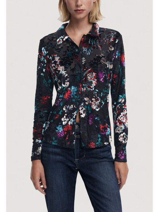 Desigual Desigual Πουκάμισο TS_OPORTO Μαύρο To Fit