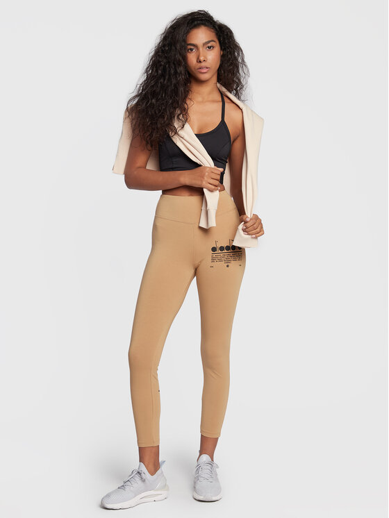 Diadora Diadora Legginsy Manifesto 502.179484 Beżowy Slim Fit