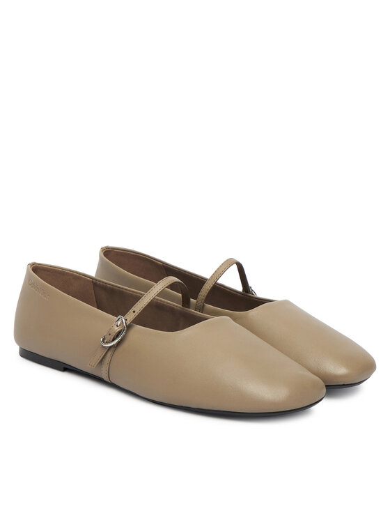 Calvin Klein Calvin Klein Balerina Oblique Ballerina Mj Lth Hdw HW0HW02847 Barna