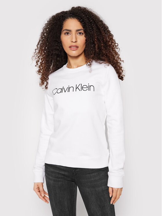 Calvin Klein Džemperis ar kapuci Core Logo K20K202157 Balts Regular Fit