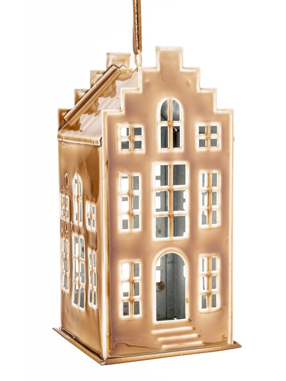 MIAhome MIAhome Figurka domek metalowy kawowy KOFFIE Brązowy