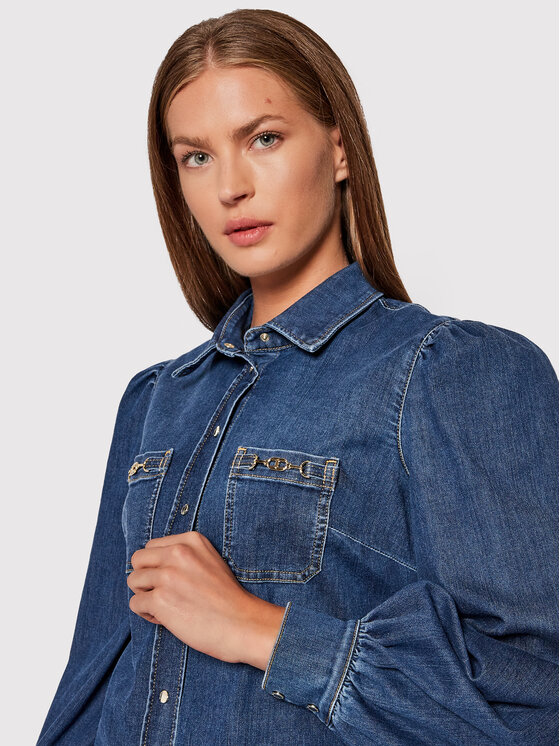 Elisabetta Franchi Elisabetta Franchi Τζιν πουκάμισο CJ-13S-16E2-V300 Σκούρο μπλε Regular Fit