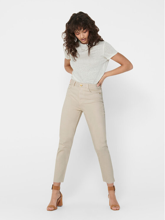 ONLY ONLY Τζιν Emily 15175323 Εκρού Straight Fit
