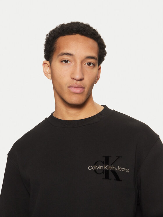 Calvin Klein Jeans Calvin Klein Jeans Džemperis Bristle Monologo J30J327105 Juoda Regular Fit