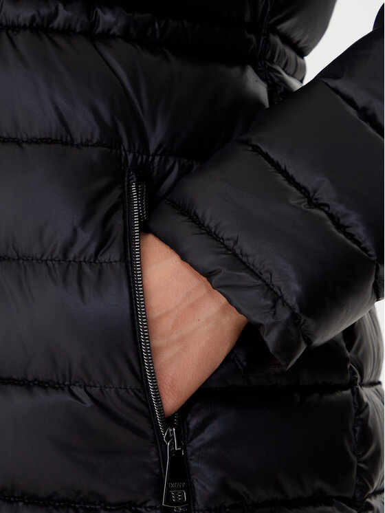 DKNY DKNY Зимно палто DLEMPV38 Черен Slim Fit