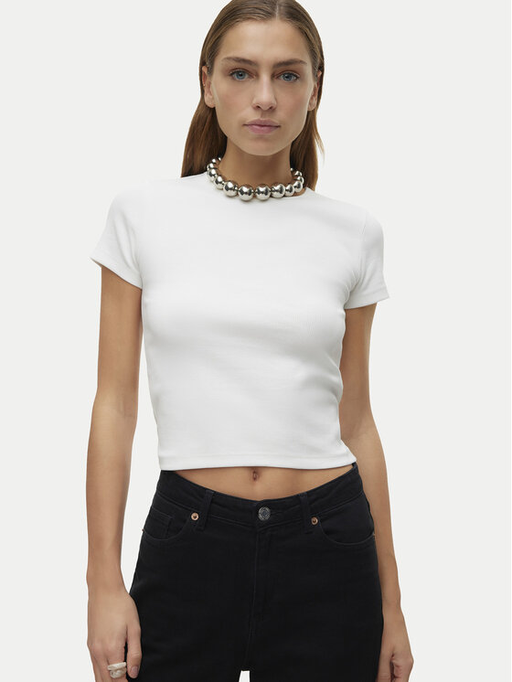 Vero Moda Vero Moda Tričko Chloe 10306894 Biela Tight Fit