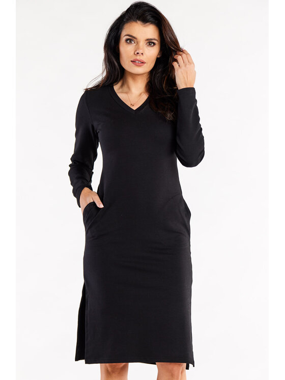 Infinite You Infinite You Vestito di maglia M313 Nero Basic Fit
