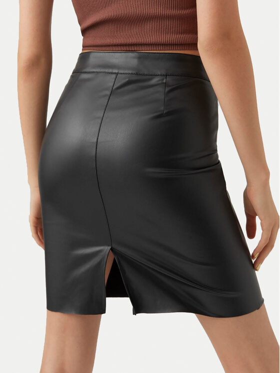 Vero Moda Vero Moda Krilo iz umetnega usnja Olympia 10274454 Črna Slim Fit