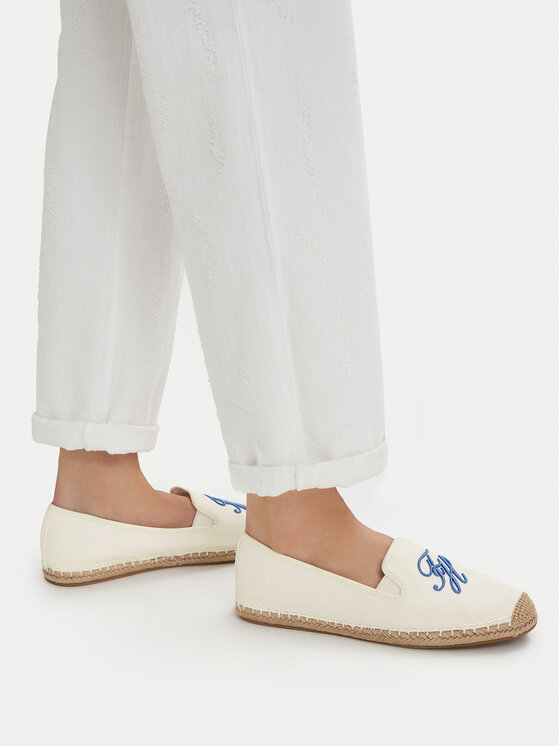 Tommy Hilfiger Espadrile Th Script Summer Espadrille FW0FW09240 Alb