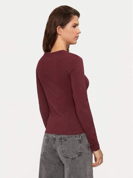 Tommy Jeans Tommy Jeans Bluza Essential DW0DW18793 Bordo rdeča Slim Fit