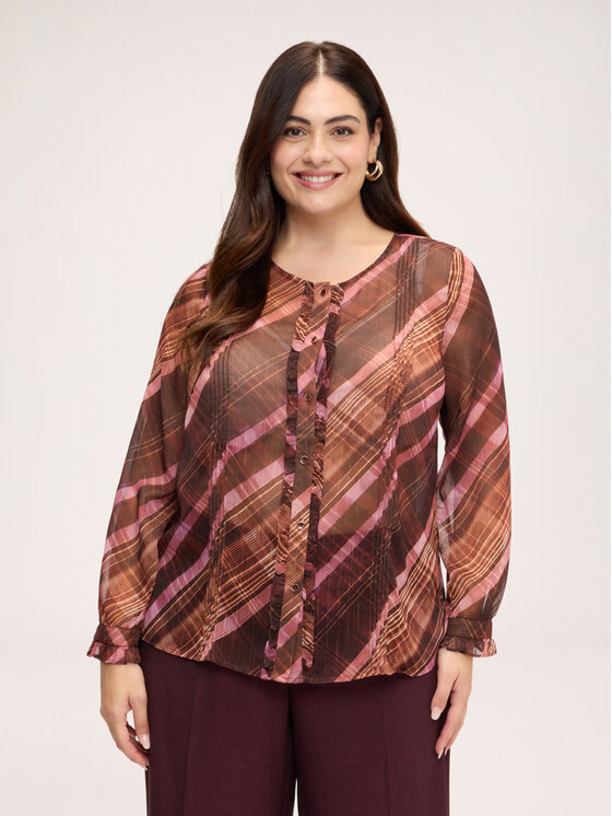 Fiorella Rubino Fiorella Rubino Camicia 5028T001568N0V2 Marrone Regular Fit