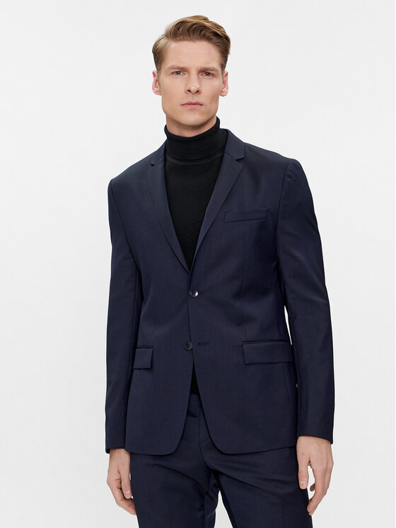 Calvin Klein Sako K10K112291 Tmavomodrá Slim Fit