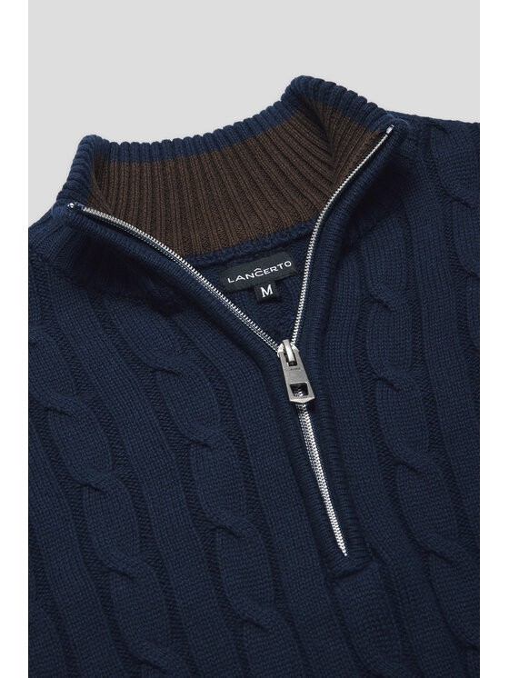 Lancerto Lancerto Sweter Vetle SW073224000089 Granatowy Regular Fit