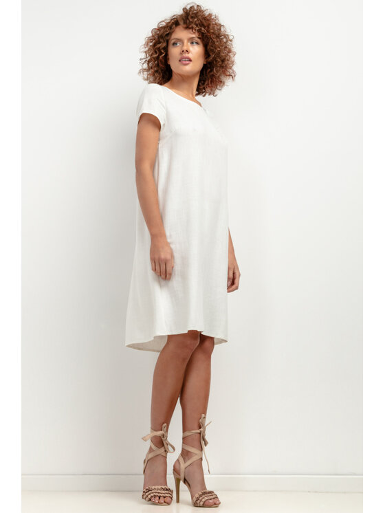 Tessita Tessita Sukienka letnia SUKIENKA_T403_1_S Biały Regular Fit