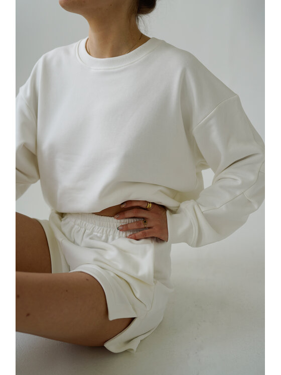 Duende Duende Bluza Zoe Sweatshirt Biały Regular Fit