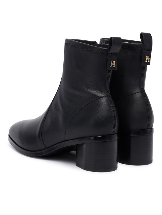 Tommy Hilfiger Tommy Hilfiger Polokozačky Th Stretch Leather Bootie FW0FW08860 Černá