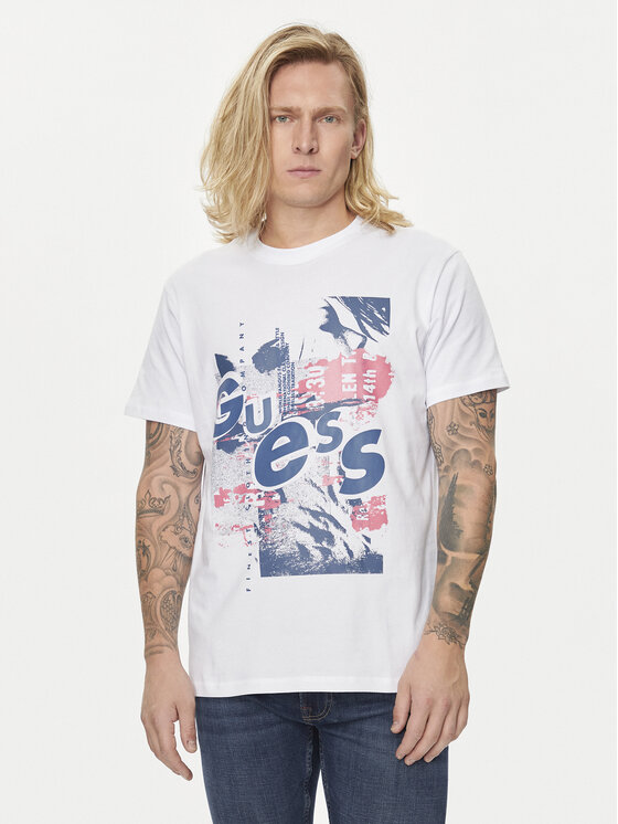 Guess T-shirt M4YI02 I3Z14 Bianco Regular Fit, taglia : L