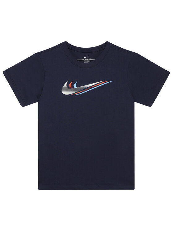 Nike T-shirt Sportswear Triple Swoosh Kids' Tee CU4572 Bleu marine Standard Fit â¢ Modivo.fr