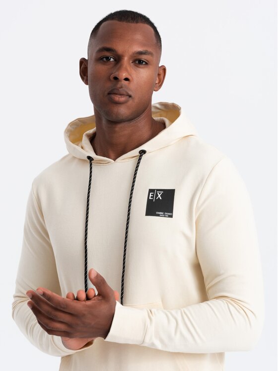 Ombre Ombre Mikina OM-SSNZ-0162 Bílá Regular Fit