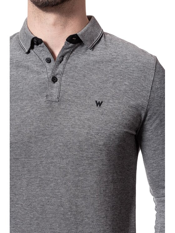 Wrangler Wrangler T-shirt LS POLO Grigio Regular Fit