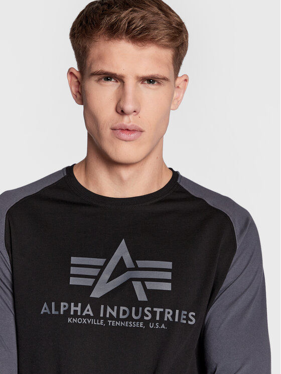 Alpha Industries Marškinėliai ilgomis rankovėmis Basic 176531 Juoda