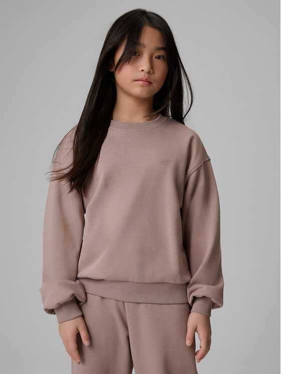 4F 4F Bluza BASIC+ Beżowy Regular Fit
