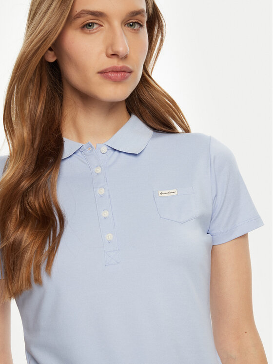 Guess Guess Polo marškinėliai W5RP47 KARS2 Mėlyna Regular Fit