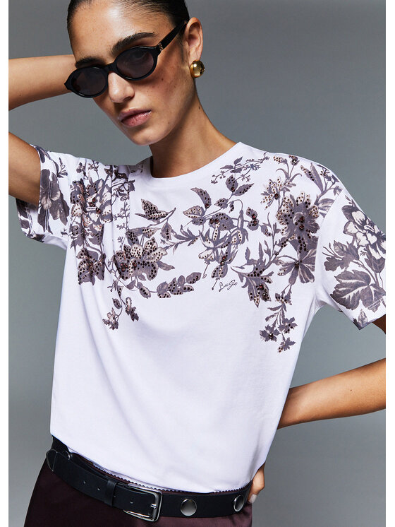 Liu Jo Liu Jo T-shirt CA6330JS088P9654 Bianco Loose Fit